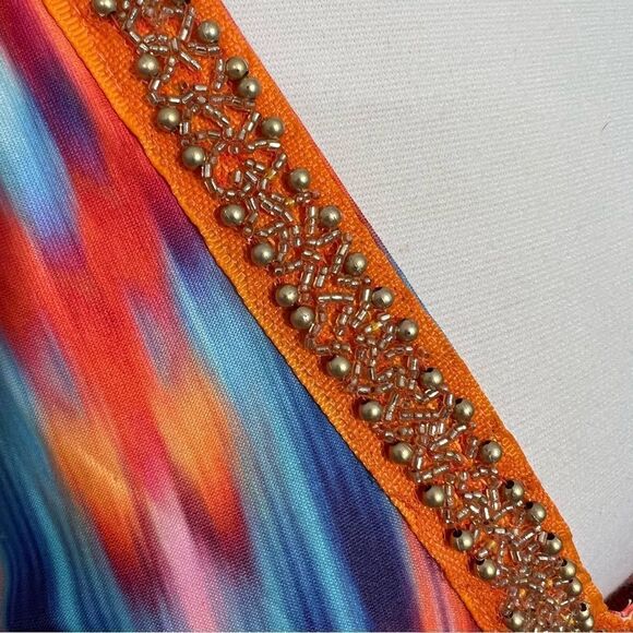 NWT Cabana Beach Brilliantly Colorful Ikat Print Cover-Up - L - Picture 5 of 13